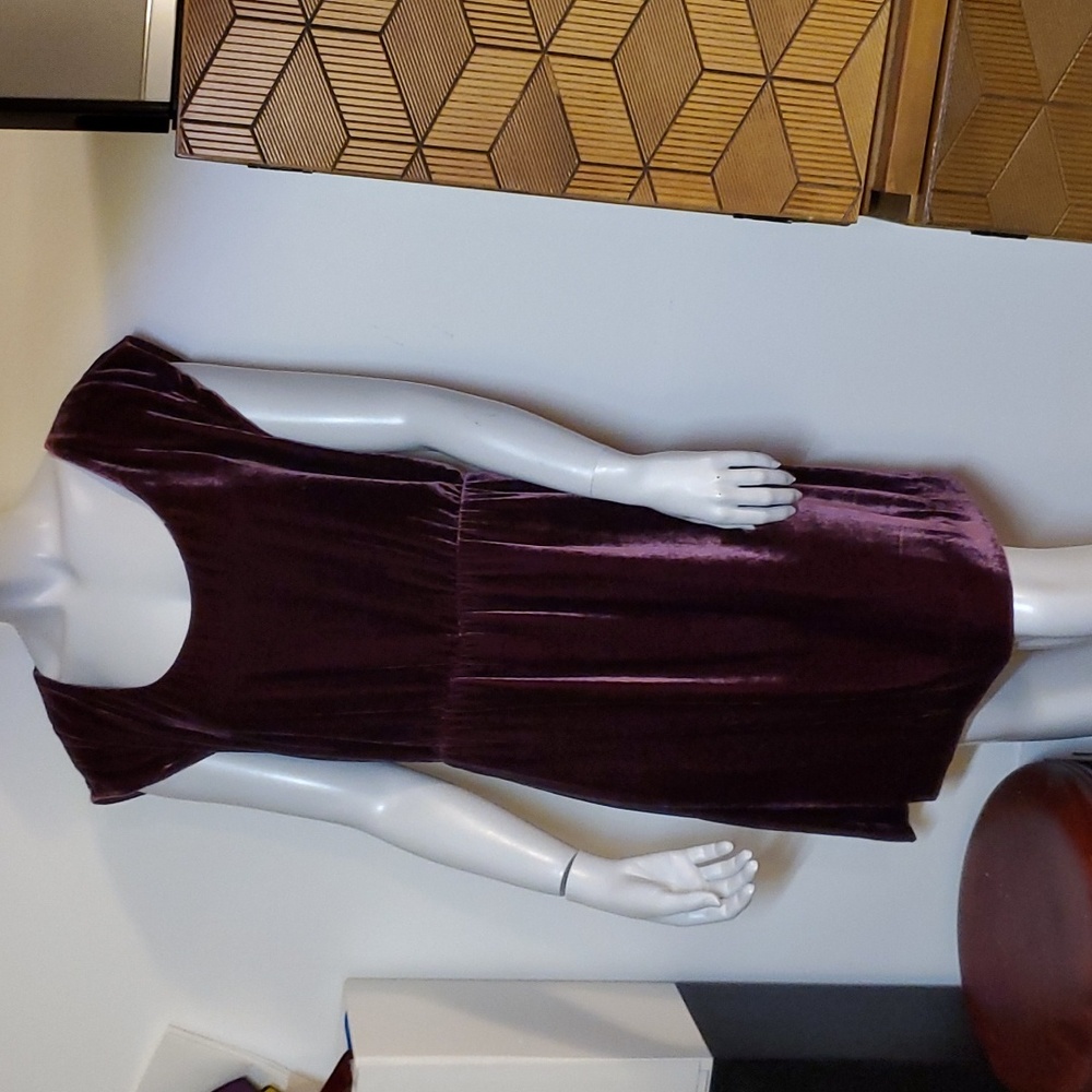 Suede pull on dress